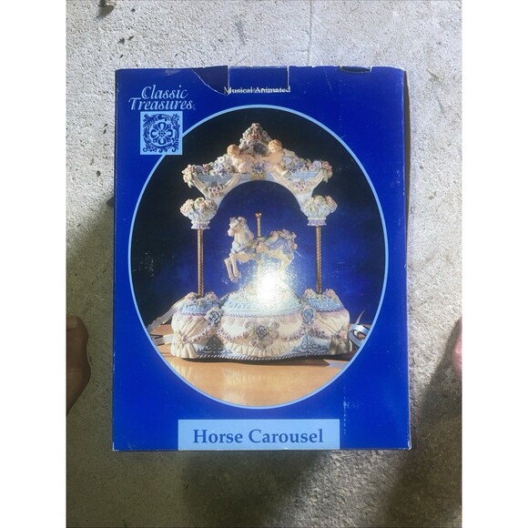 Classic Treasures Musical Animated Carousel Horse Love Makes The World Go Round - Picture 1 of 8